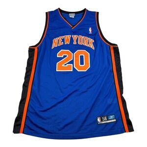 New York Knicks Jersey Mens 56 Blue NBA Basketball Allan Houston Reebok 2000s